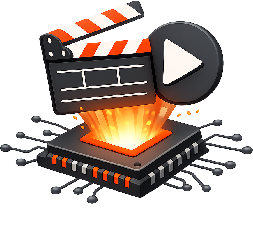 Symbolbild: KI-generierte Videos - Filmklappe aus dem Chip