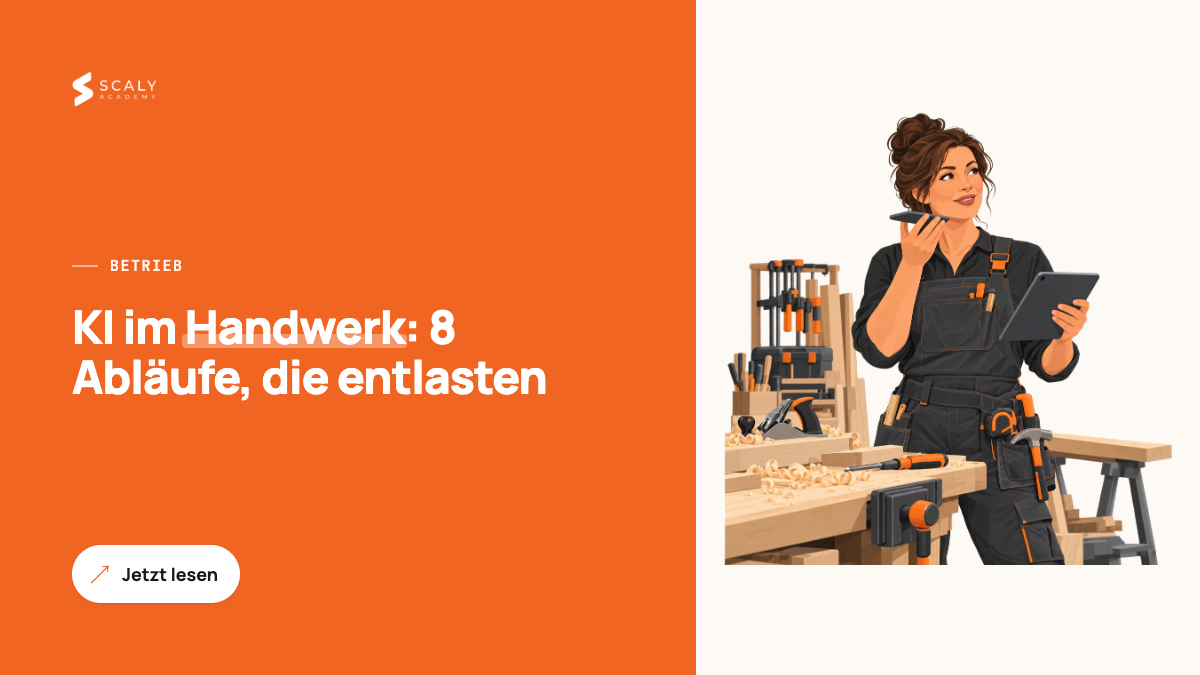 KI im Handwerk: 8 Abläufe, die Büro und Baustelle entlasten